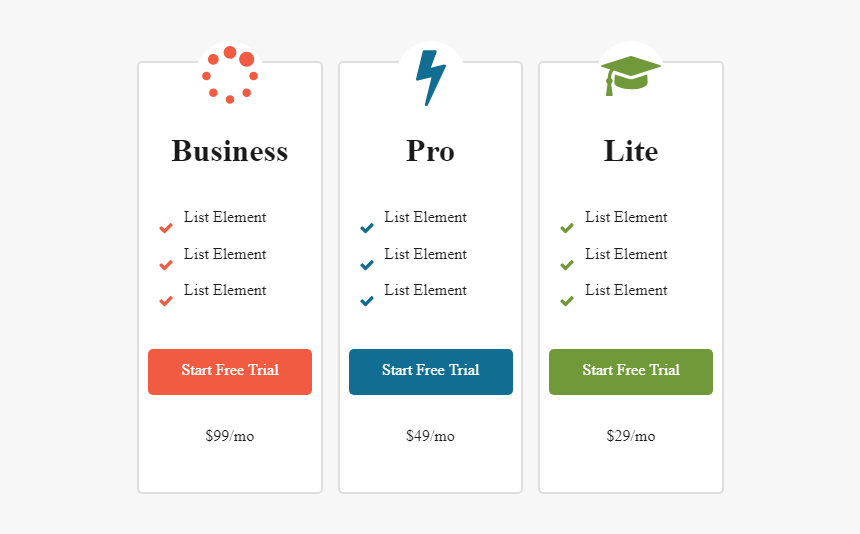 Pricing In 3 Columns, HD Png Download, Free Download