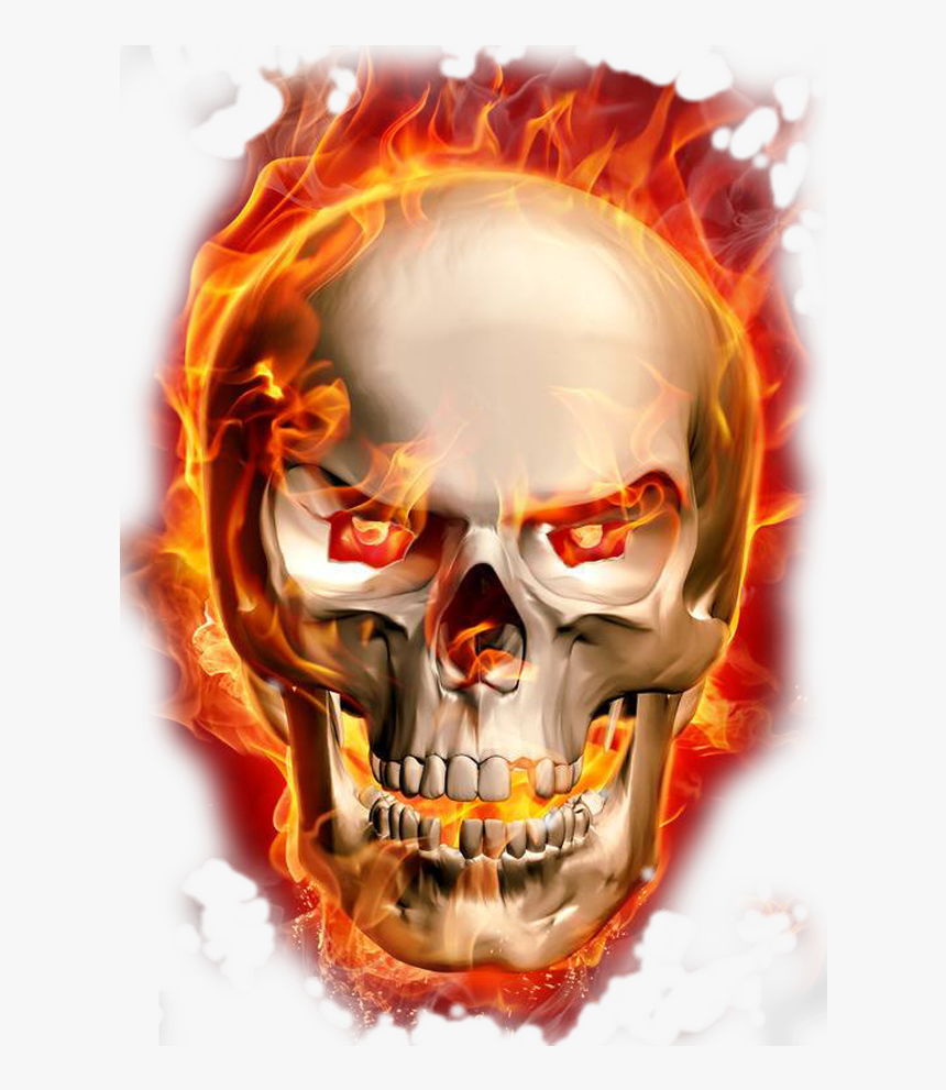 Burning Skeleton Png Download - Fire Skull Png, Transparent Png, Free Download