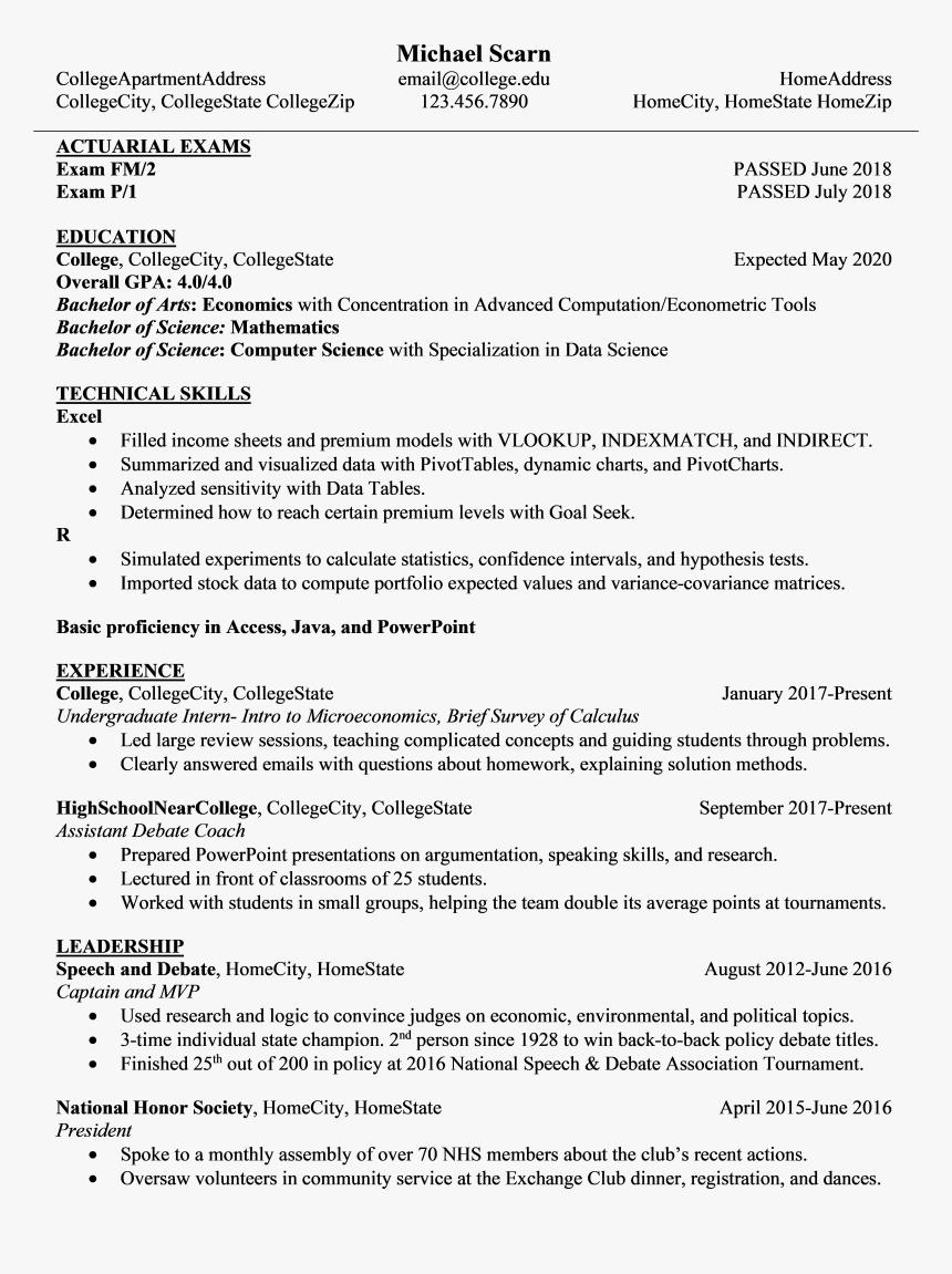 Summer Internship Resume, HD Png Download, Free Download