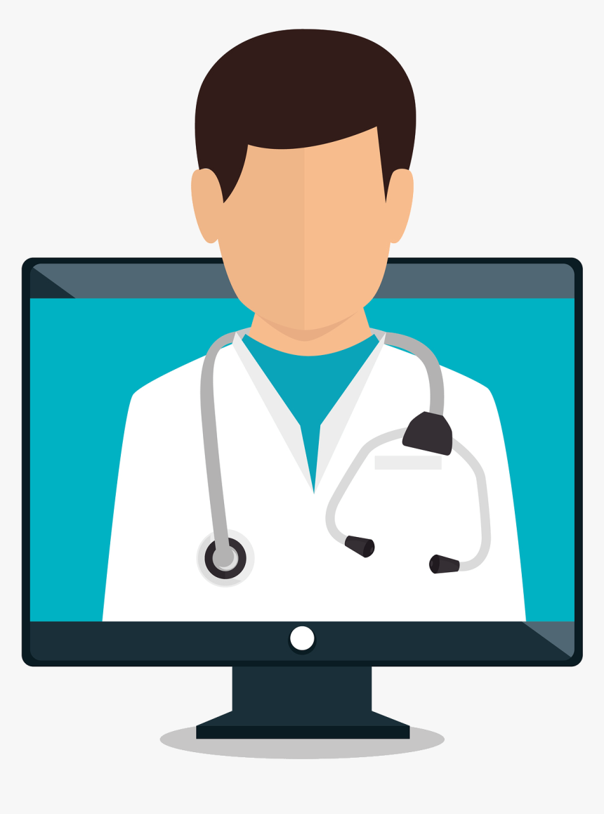 Doctor On Computer Screen - Dentist Vector Png, Transparent Png, Free Download