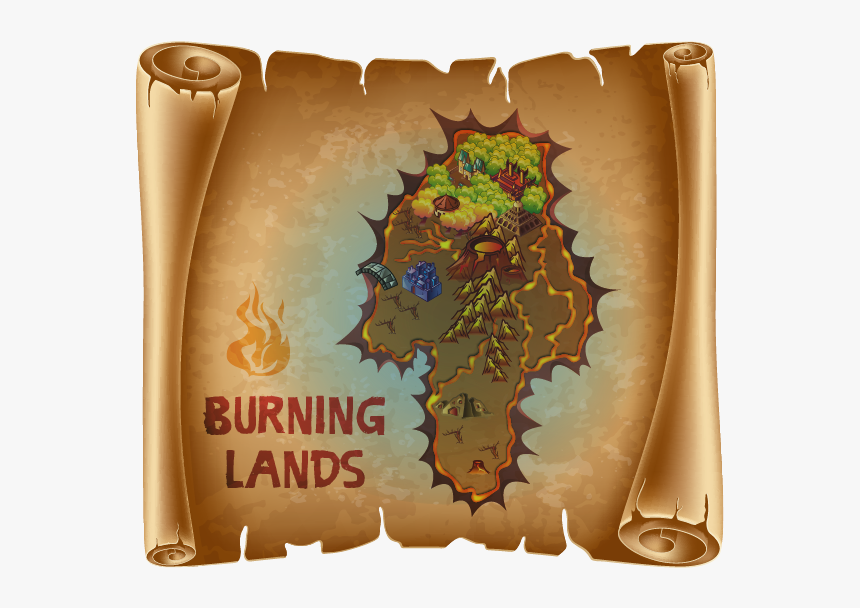 Map Burning-lands 600 - Scroll Clipart Png, Transparent Png, Free Download