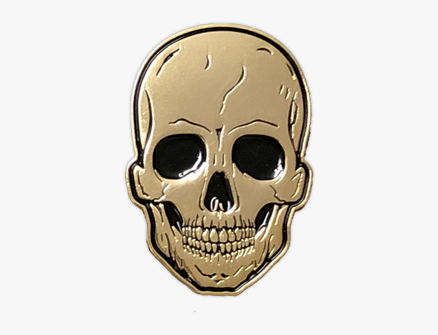 Gold Skull Enamel Pin By Seventh - Gold Skull Pin, HD Png Download, Free Download