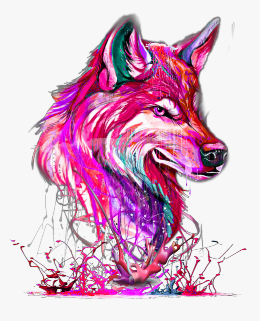 Wolf Clipart Pink - Pink Wolf, HD Png Download, Free Download