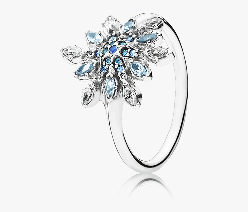 Pandora Anillo Copo De Nieve En Plata De Ley Con 1 - Crystalized Snowflake Ring Pandora, HD Png Download, Free Download