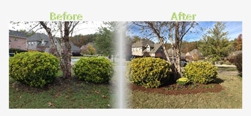 Lawnserve Of Ar Flowers And Mulch Before And After - Mulch Bed Before And After, HD Png Download, Free Download