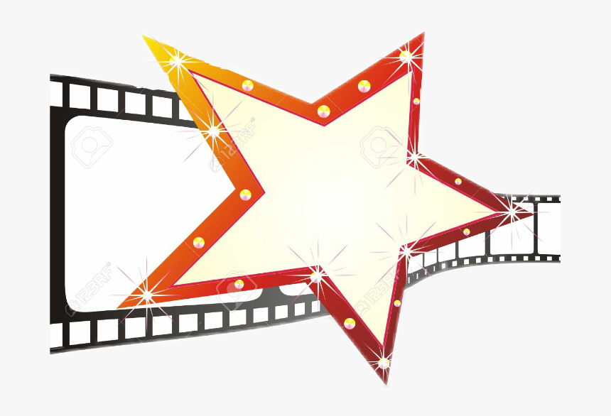 #movies #film #strip #stars #hollywood - Cinema Tape, HD Png Download, Free Download