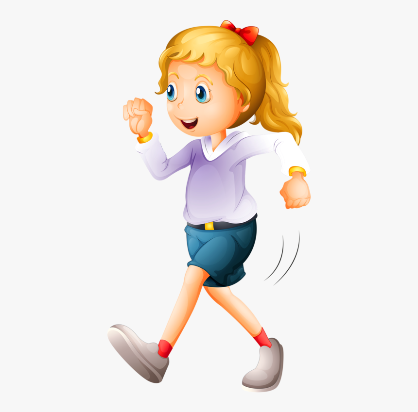 D D Cf C Be Ba B D - Clipart Of A Girl Walking, HD Png Download, Free Download