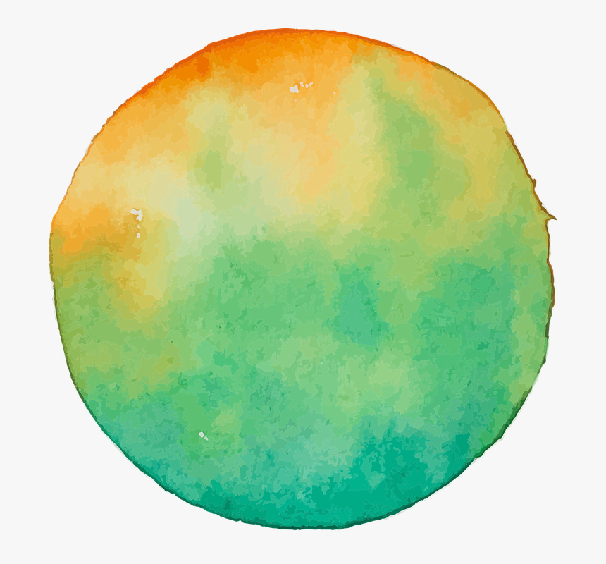 Color Circle, Watercolour, Orange, Green, District - Acuarela Verde Y Naranja, HD Png Download, Free Download