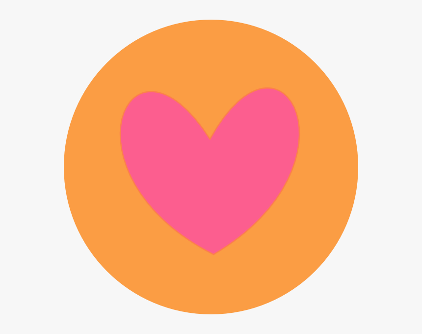 Heart In Circle Orange Svg Clip Arts - Heart, HD Png Download, Free Download