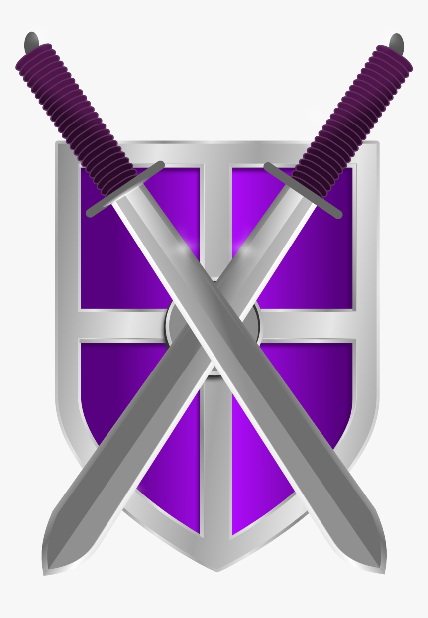 Shield Vector Png Transparent Image - Purple Sword And Shield, Png Download, Free Download