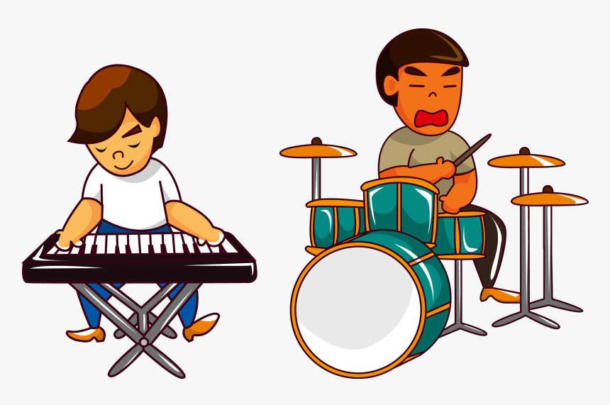Musician Vector Rockband - Play The Drums Clipart, HD Png Download, Free Download