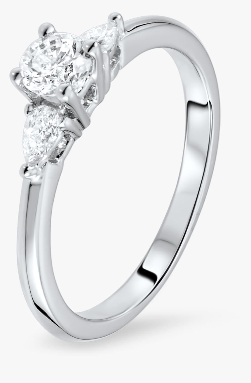 18k Wg Brilliant Cut Trilogie Diamond Ring - Pre-engagement Ring, HD Png Download, Free Download