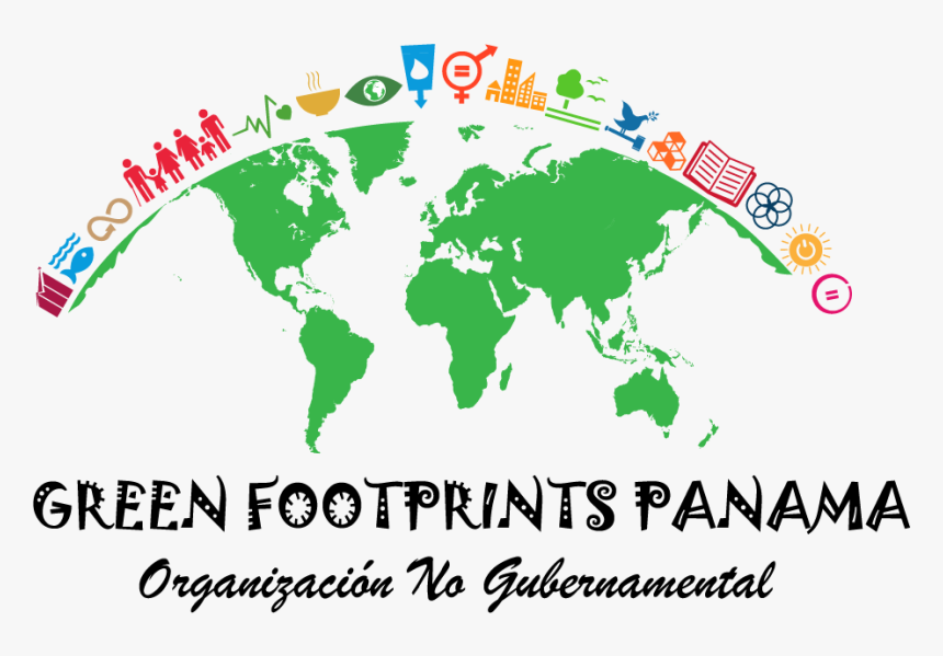 Logo Oficial De Green Footprints Panama - Crumpled Paper World Map, HD Png Download, Free Download