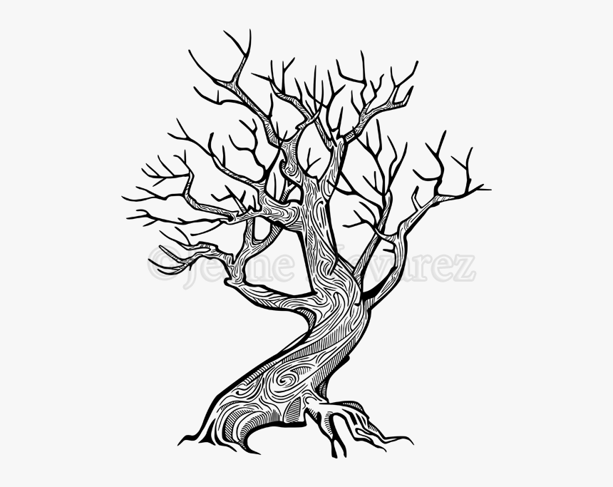 Twisting Tree Drawing, HD Png Download, Free Download