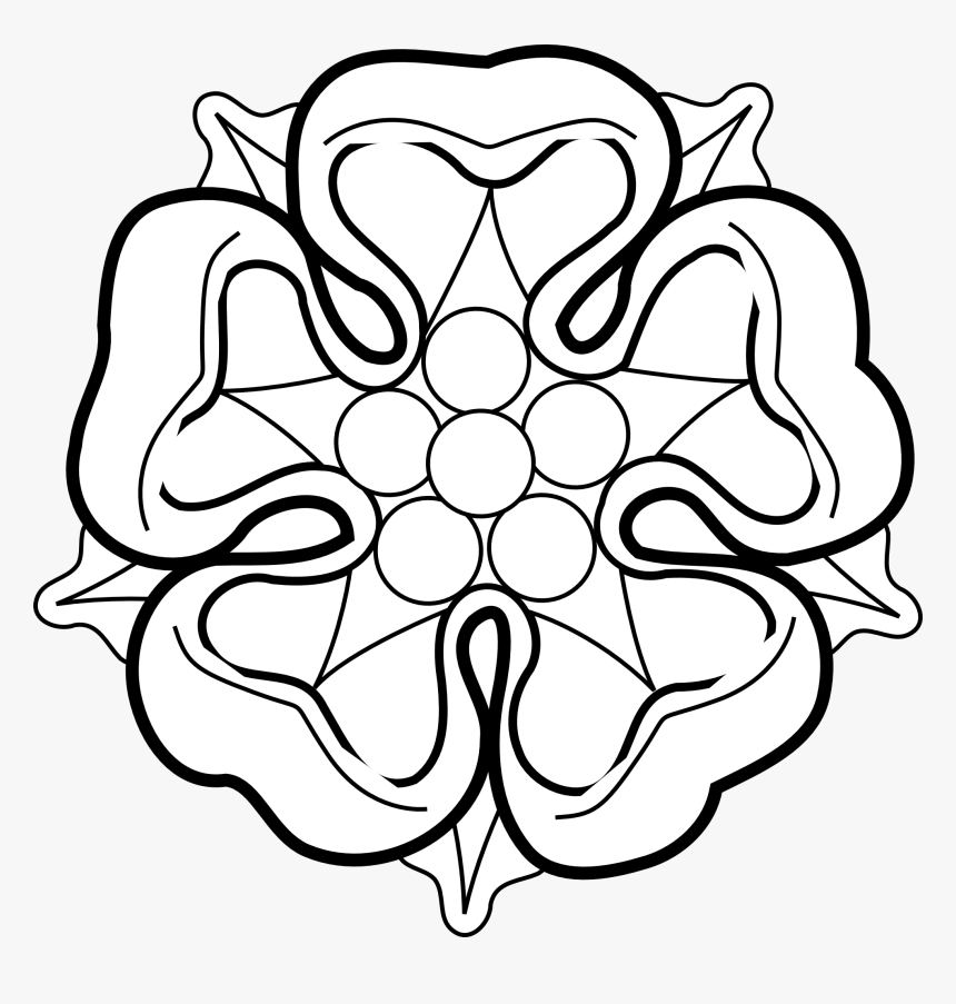 Rose - Clipart - Black - And - White - Heraldic Rose Clip Art, HD Png Download, Free Download