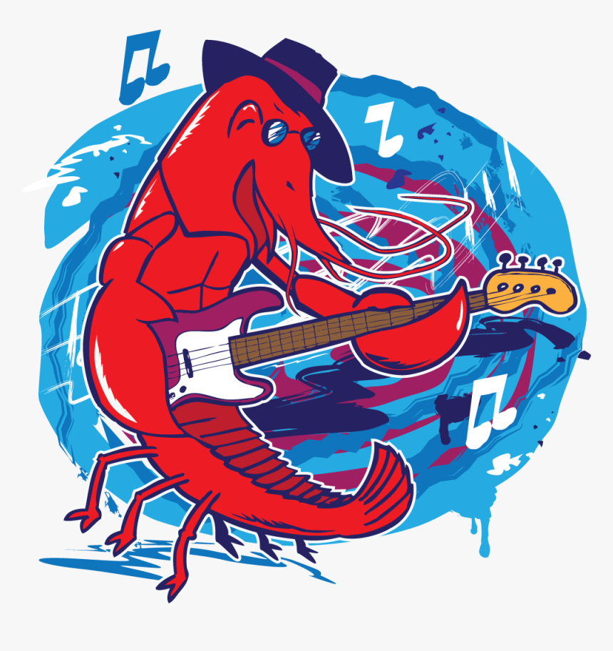 Crawfish-bassist - Clip Art Dancing Crawfish, HD Png Download, Free Download