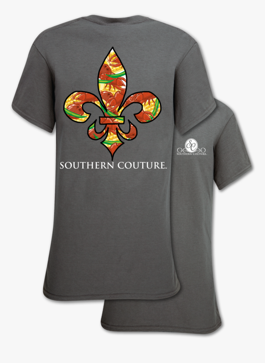 Southern Couture Crawfish Fleur Charcoal - Hoodie, HD Png Download, Free Download