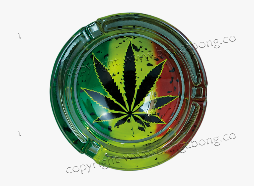 Marijuana Leaf Glass Ashtray - Marijuana Ashtray, HD Png Download, Free Download