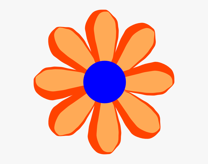 Flower Cartoon Orange Svg Clip Arts - Flower Clipart Png, Transparent Png, Free Download
