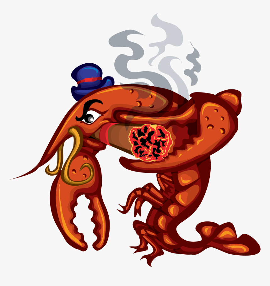 Crayfish Transparent Png , Transparent Cartoons - Crawfish Smoking A Cigar, Png Download, Free Download