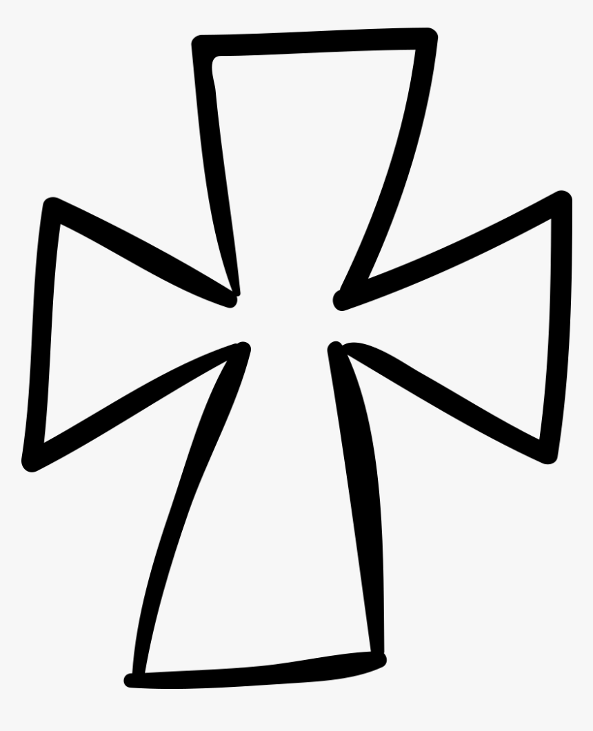 Pen Clipart Hand Drawn - Hand Drawn Cross Outline, HD Png Download, Free Download