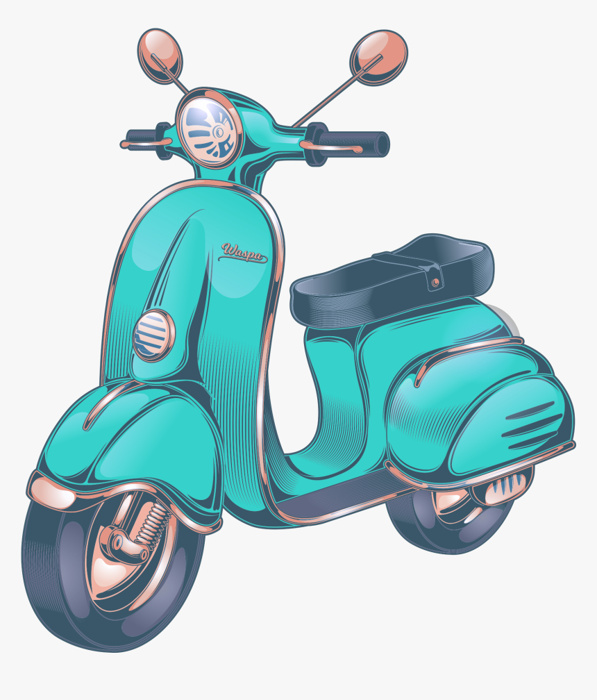 Scooter Png - Moped Drawing, Transparent Png, Free Download