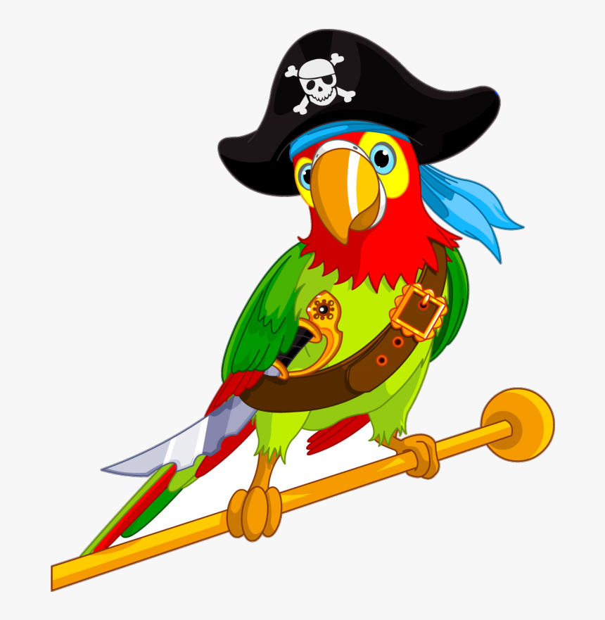 Pirate Stickers Animals Discount For Kids Deco - Pirate Parrot Png, Transparent Png, Free Download