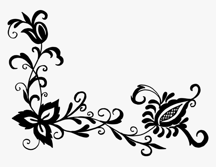 Flowers Black Pattern Png, Transparent Png, Free Download