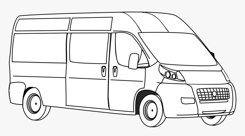 Minivan Png Black And White - Clip Art 