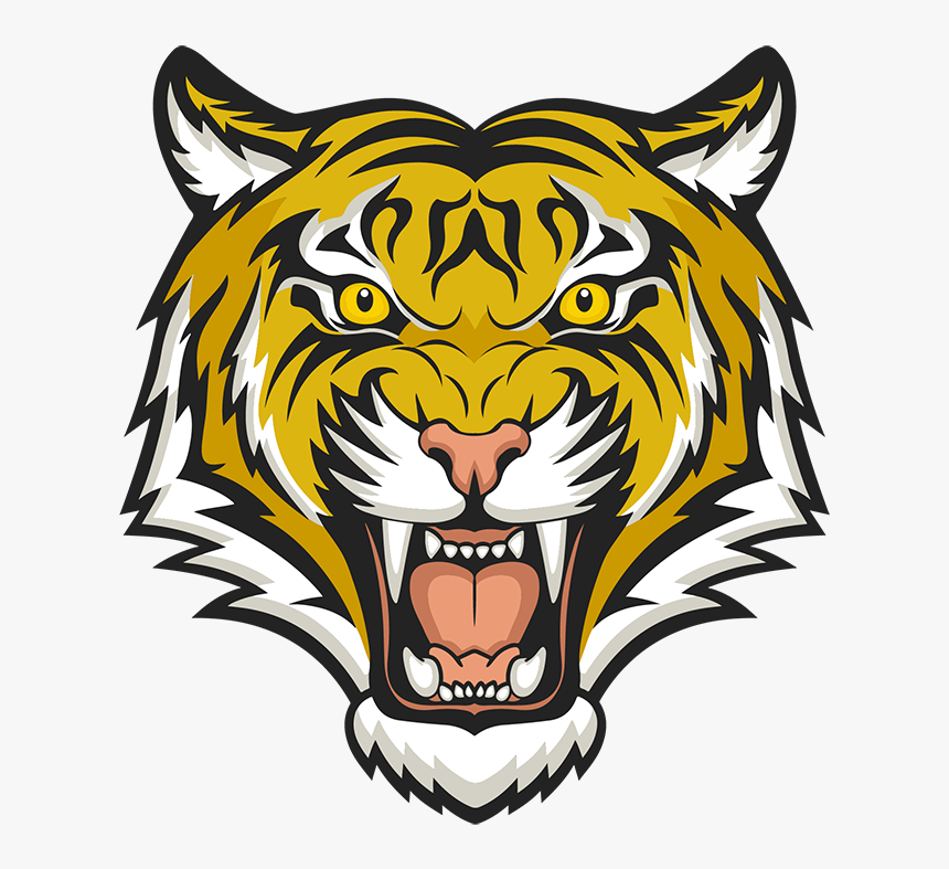 Tiger Head Clipart , Png Download - Tiger Face Colour Drawing, Transparent Png, Free Download