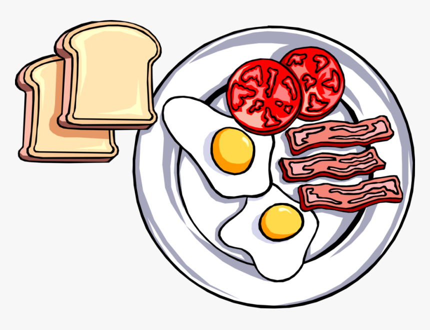 Vector Illustration Of Hearty Breakfast Of Toast, Fried - Healthy Breakfast Clip Art, HD Png Download, Free Download