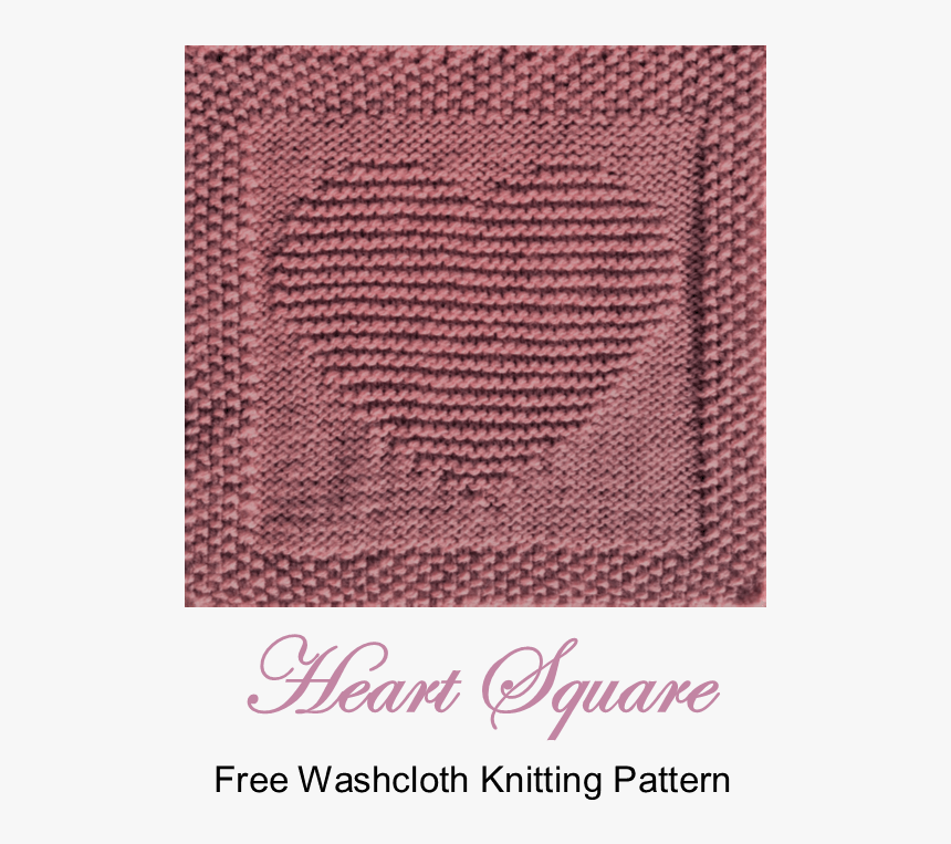 Free Knitting Pattern Heart Washcloth Dishcloth Afghan - Heart Knitting Pattern Free, HD Png Download, Free Download