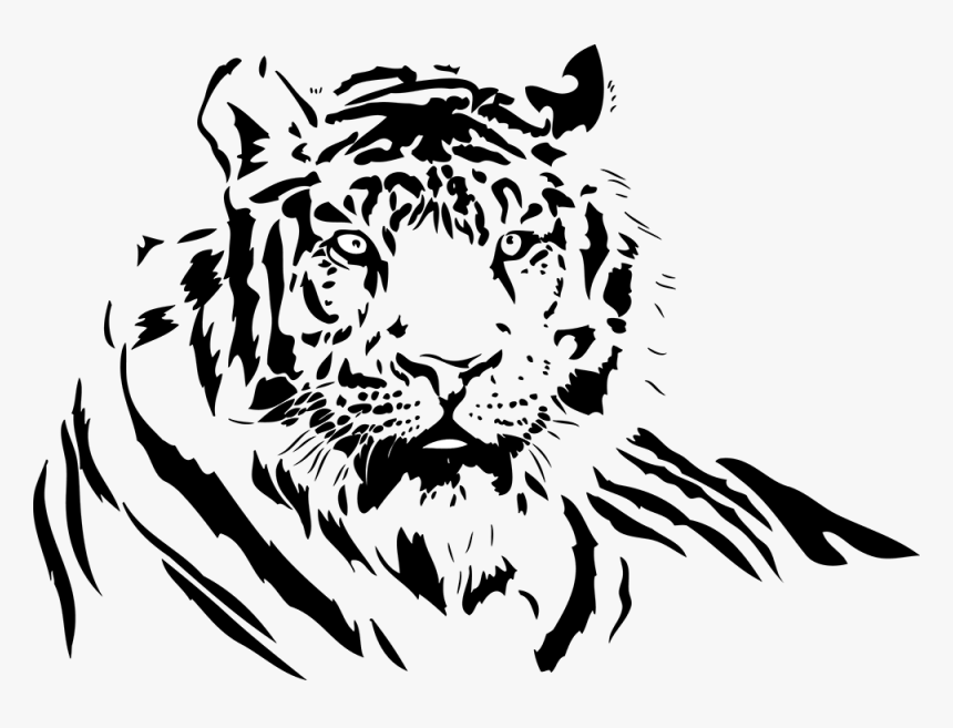 Tiger Painting Black And White, HD Png Download, Free Download