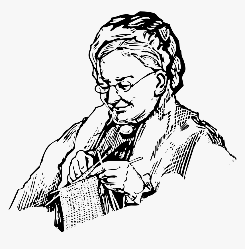 Grandmother Clipart Black And White, HD Png Download, Free Download
