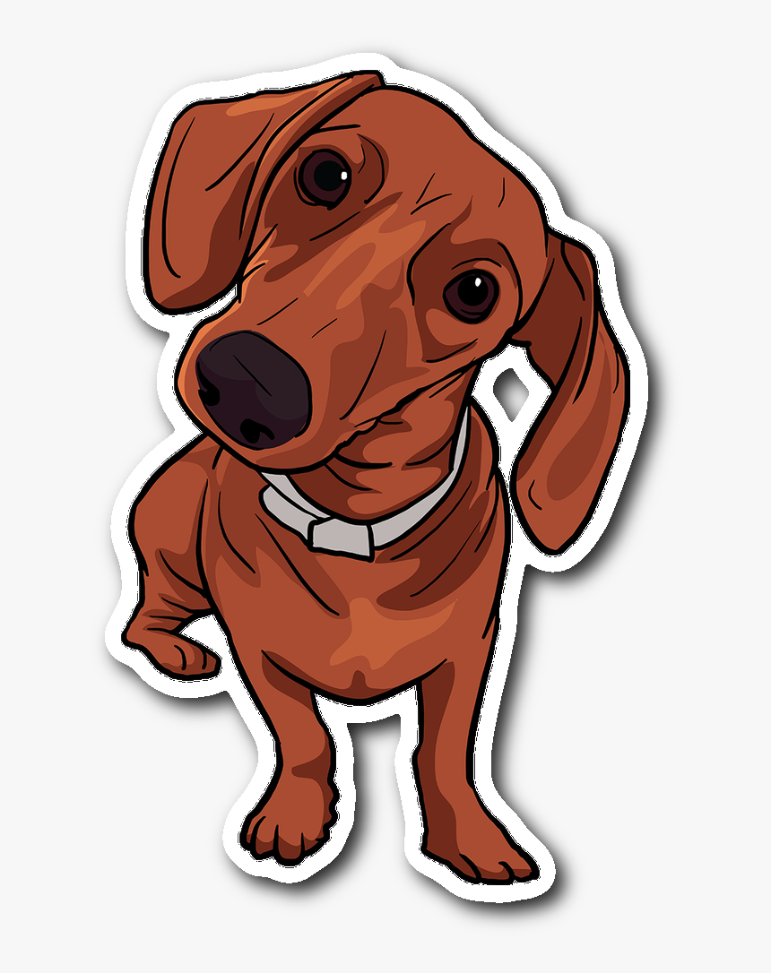 Dachshund Sticker Funny Gift For Cute Dog Lovers Pinterest - Dachshund Sticker, HD Png Download, Free Download