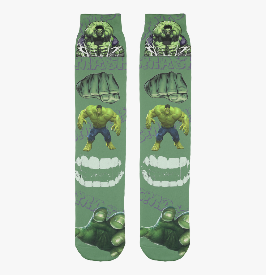 Incredible Hulk Marvel Avengers Superhero Funny Socks - Hulk Smash, HD Png Download, Free Download