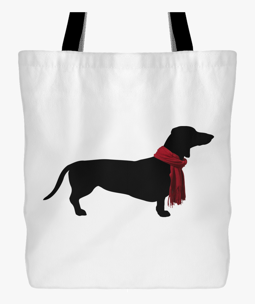 Dachshund With Red Scarf Tote Bag - Sausage Dog Silhouette No Background, HD Png Download, Free Download