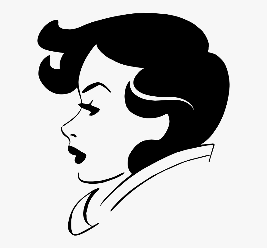 Female Woman Clip Art - Woman Face Outline Profile, HD Png Download, Free Download