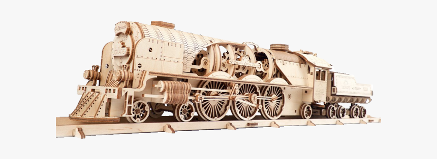 V-express Steam Train With Tender - Ugears Поезд, HD Png Download, Free Download