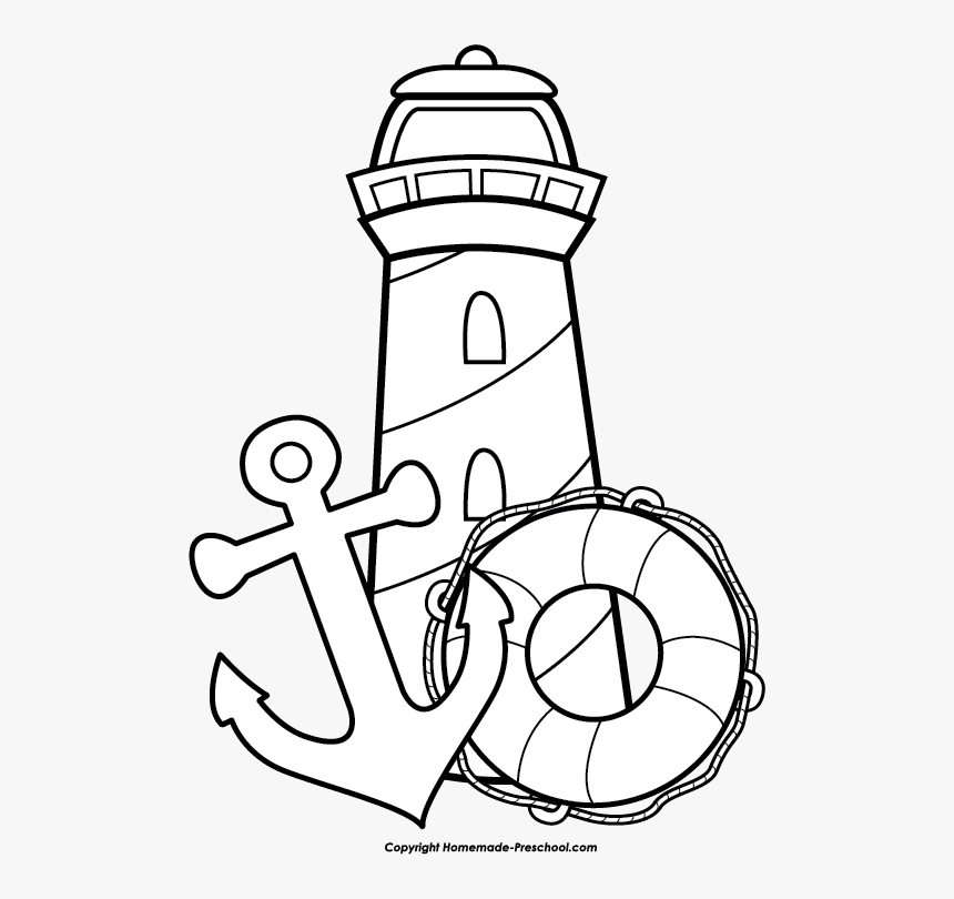 Lighthouse Nautical Coloring Pages, HD Png Download, Free Download