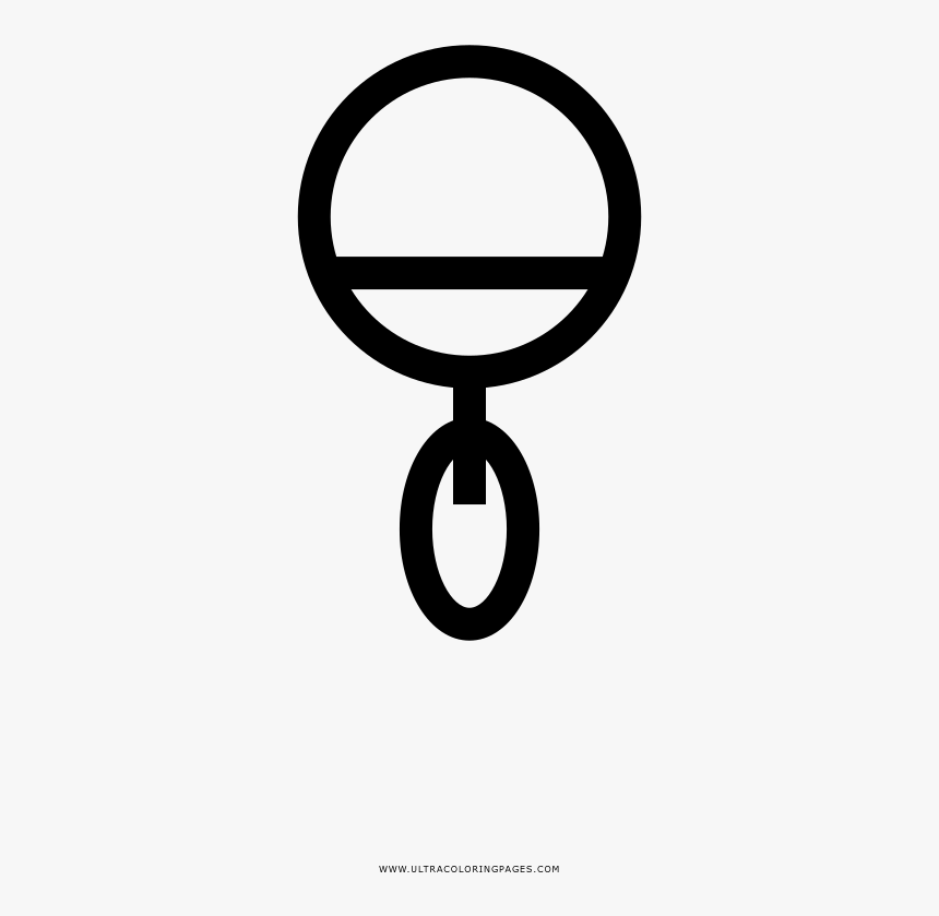 Baby Rattle Coloring Page - Circle, HD Png Download, Free Download