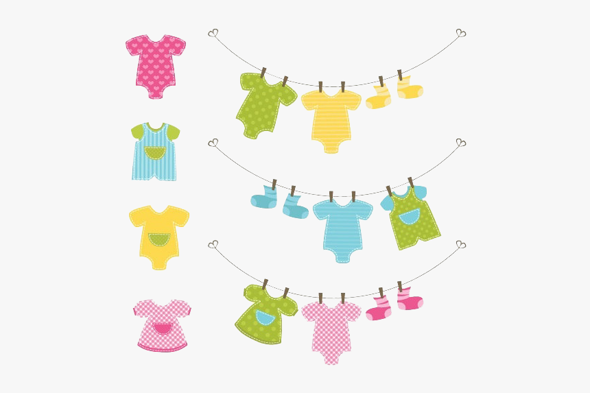 Baby Items Png Download Image - Clip Art Baby Clothes On Clothesline, Transparent Png, Free Download
