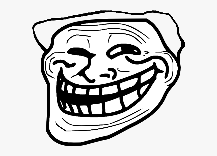 Troll Face , Png Download - Funny Face Black And White, Transparent Png, Free Download