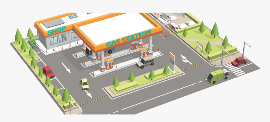 Petrol Pump And Cng Gas Station Cctv Security Solution - Petrol Station Plan Design, HD Png Download, Free Download