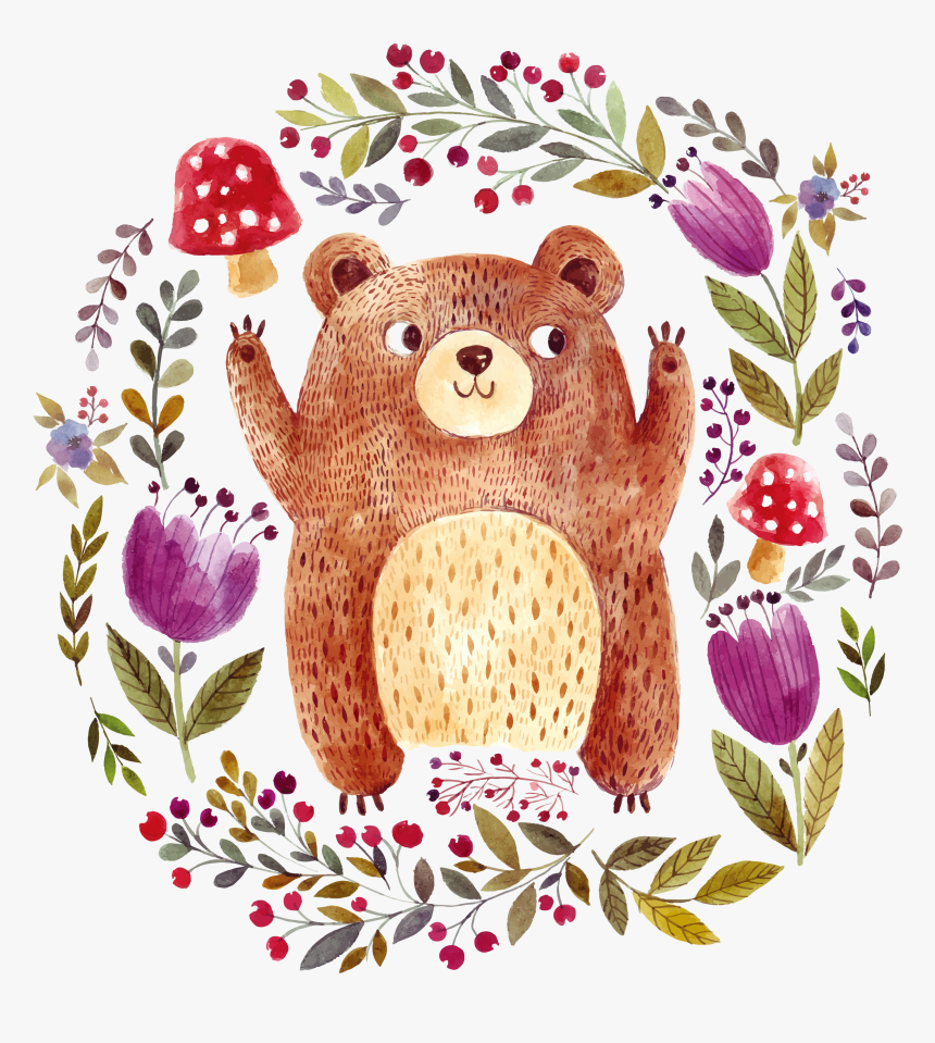 Transparent Teddy Bear Vector Png - Baby Art Wall Png, Png Download, Free Download