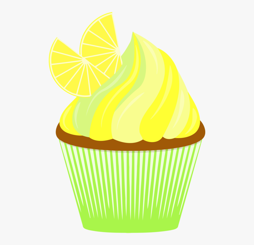 Baking Cup,food,fruit - Yellow And Green Cupcake Clipart, HD Png Download, Free Download
