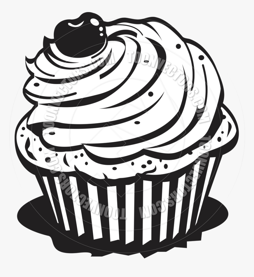 Cupcake Baked Goods Black And White Clipart Cup Cake - Cupcakes Black And White, HD Png Download, Free Download