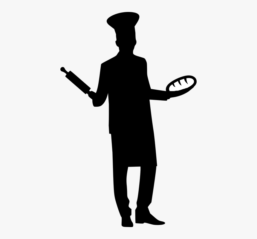 Baker, Bakery, Bread, Brezel, Baking, Cornbaguette - Baker Silhouette Png, Transparent Png, Free Download