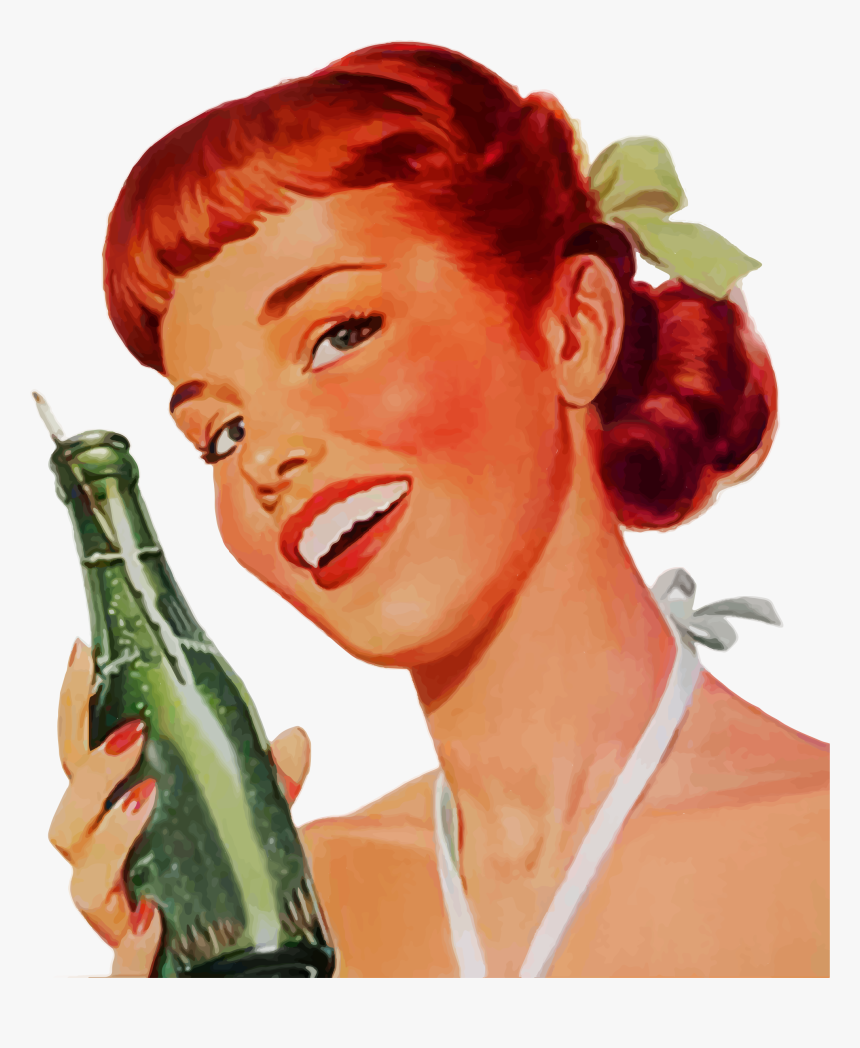 Vintage Soda Girl Clip Arts - Vintage Woman Transparent, HD Png Download, Free Download