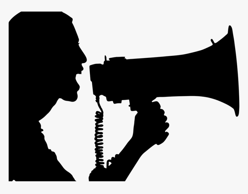 Transparent Yelling Png - Woman With Megaphone Silhouette, Png Download ...